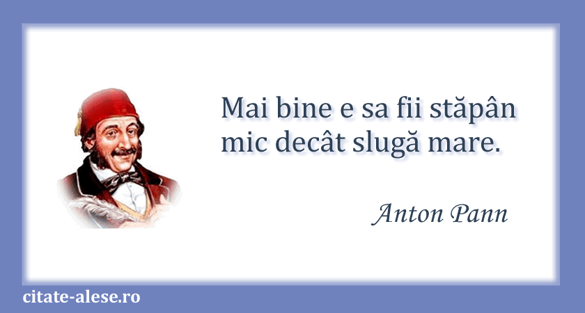 Anton Pann, proverb despre slugă şi stăpân