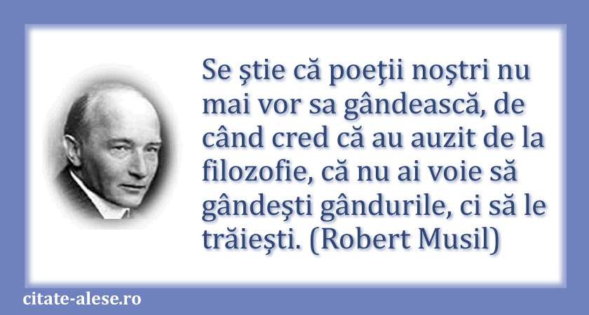 Robert Musil, citat despre filozofie