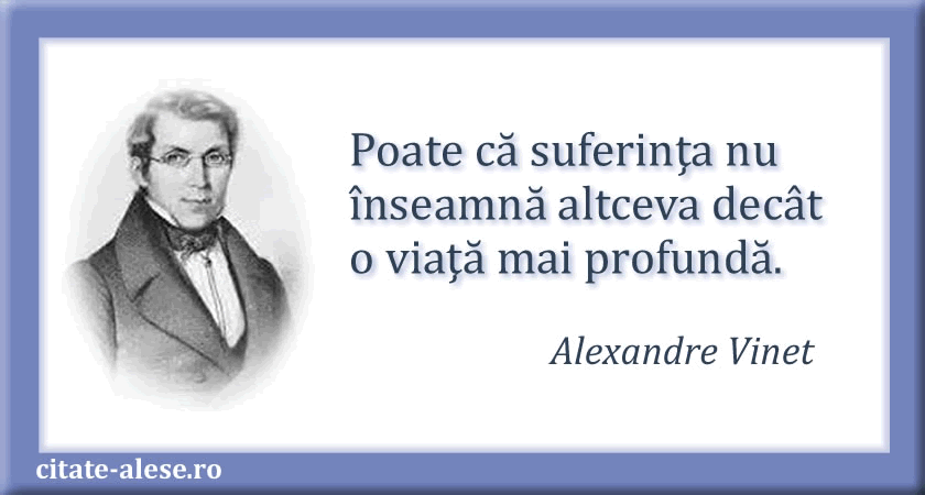 Alexandre Vinet, citat despre suferinţă
