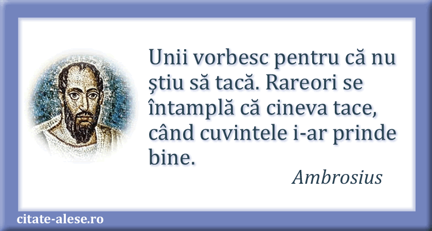 Ambrosius, citat despre tacere