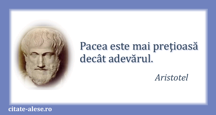 Aristotel, citat despre pace