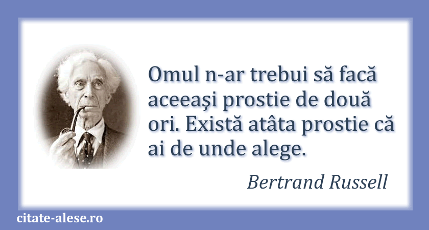 Bertrand Russell, citat despre prostie