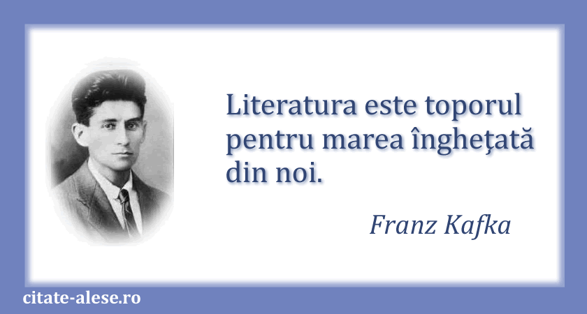 Franz Kafka, citat despre literatură