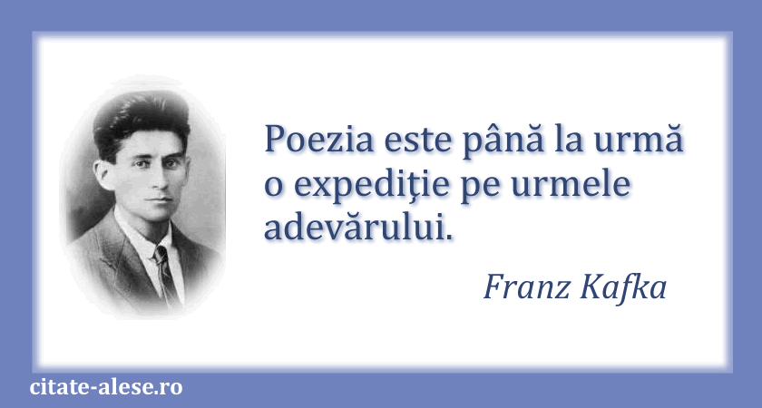 Franz Kafka, citat despre poezie