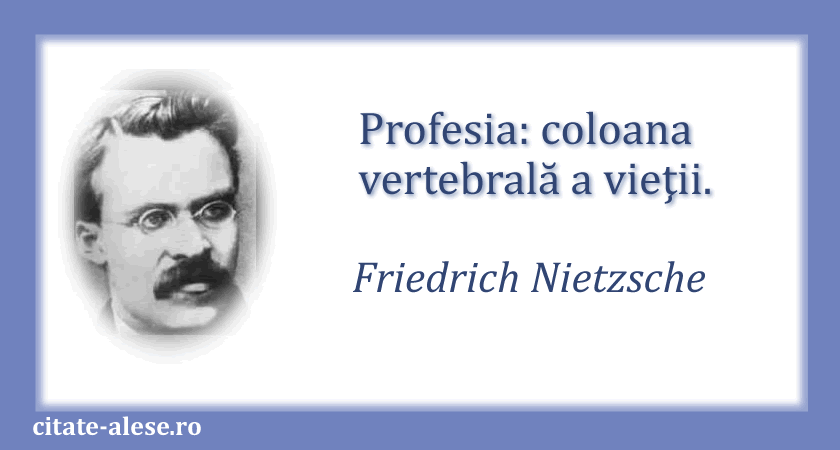 Friedrich Nietzsche, citat despre profesie