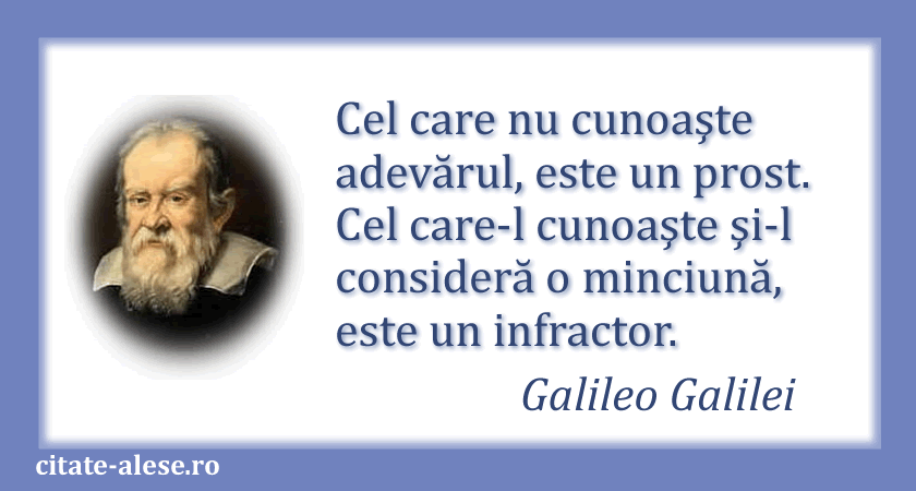 Galileo Galilei, citat despre adevăr