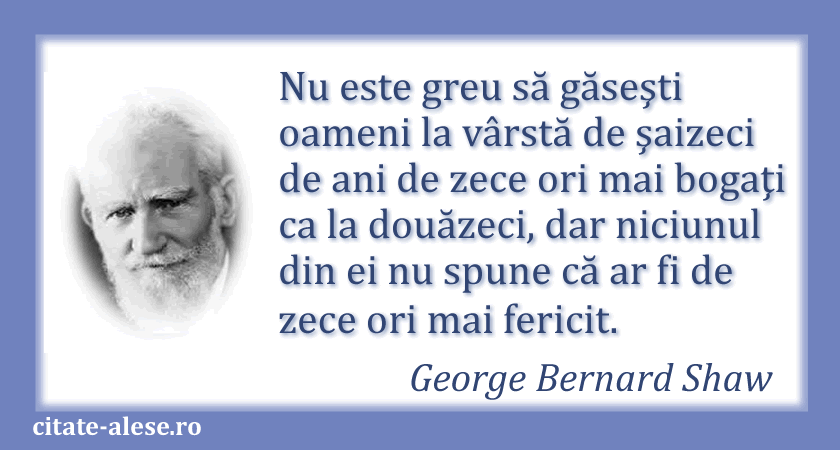 George Bernard Shaw, citat despre vârstă şi fericire