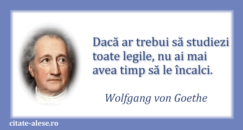 Goethe, citat despre legi