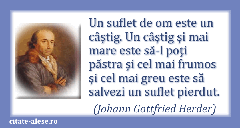 Johann Gottfried Herder, citat despre suflet