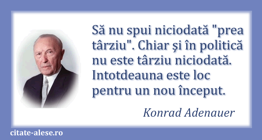 Konrad Adenauer, citat despre politică