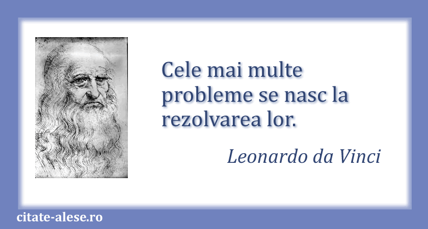 Leonardo da Vinci, citat despre probleme