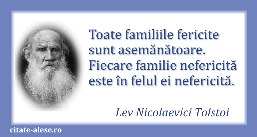 Lev Tolstoi, citat despre familie