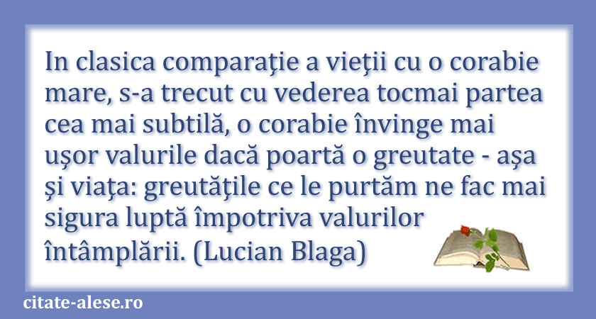 Lucian Blaga, citat despre comparaţie