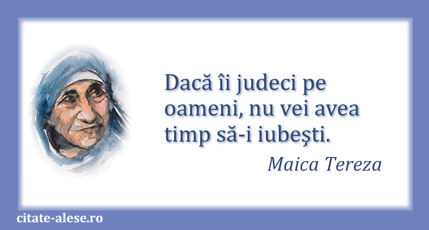 Maica Tereza, citat despre judecată