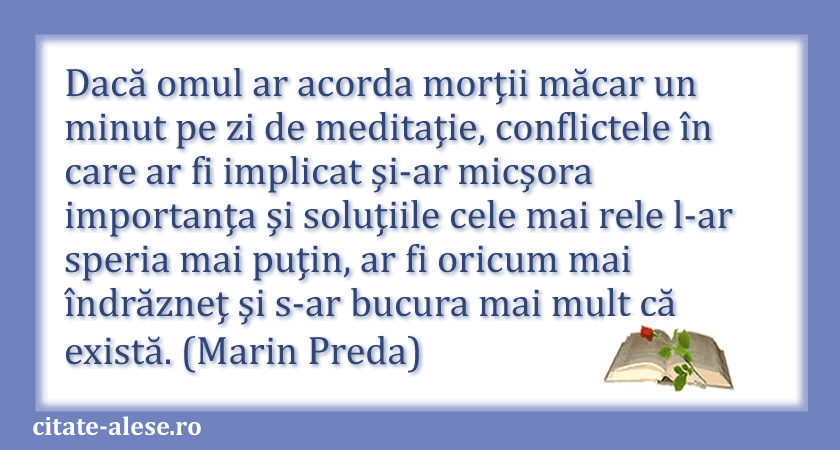 Marin Preda, citat despre moarte