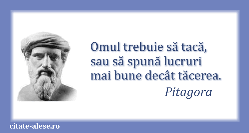 Pitagora, citat despre tăcere