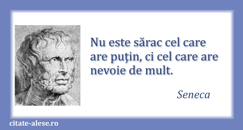 Seneca, citat despre sărăcie